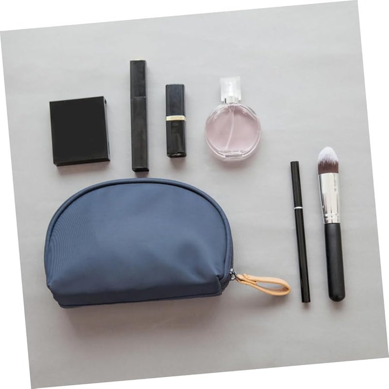 Dark Fan Shaped Travel Makeup Bag Portable Toiletry Organizer For Lipsticks Nail Polish - Image 4